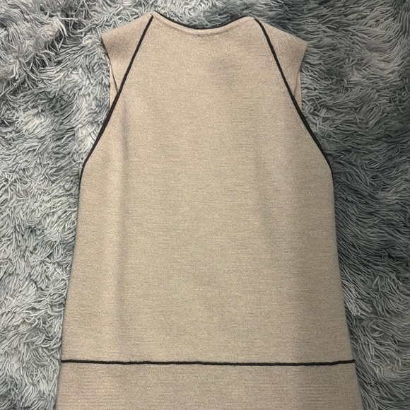 IRIS & INK Cream Sheath Dress Sleeveless Crew Neck - Picture 7 of 14